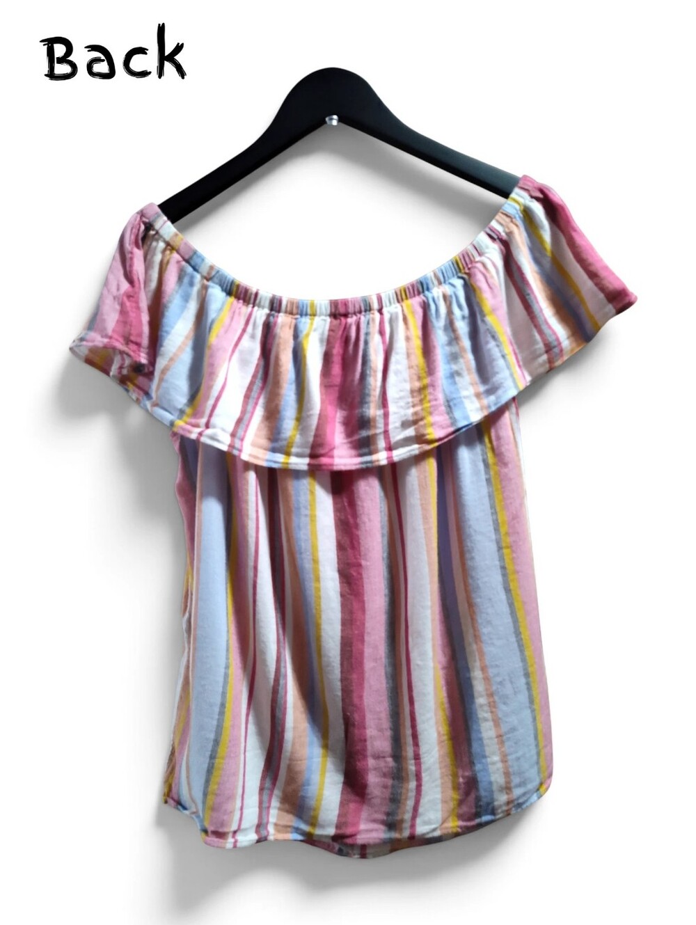 INC International Concept Cropped Ruffle Off-the-shoulder Top Womens Size Large - Picture 4 of 9
